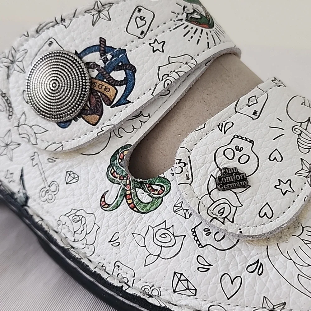 Finn Comfort Sansibar Double Strap Slide In Sandal Grafitti White 40 Us9-9.5 - Picture 3 of 8